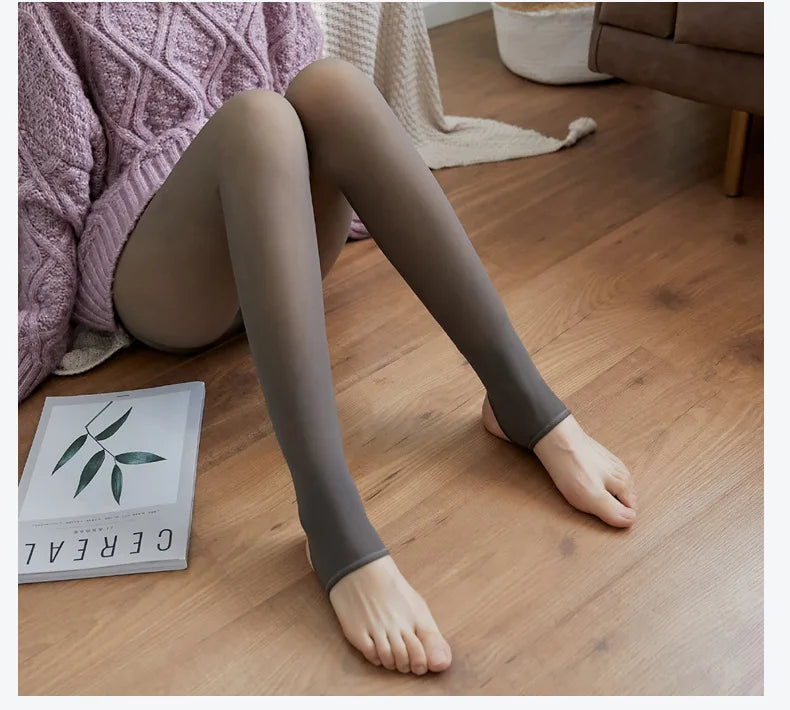 Thermal Stockings Woman Fleece Tights Sexy Winter Warm Pantyhose Translucent Slim Thicken Tights Elastic Velvet Pantyhose Thin