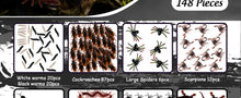 Load image into Gallery viewer, 148 Pieces Plastic Bugs Trick Joke Decoration Scary Insects Fake Snake Cockroaches Spiders Halloween Party  Fools Day Decoration