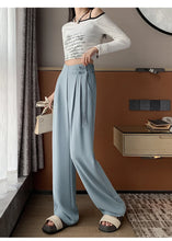 Load image into Gallery viewer, High Waist Buttons Suit Wide Leg Women&#39;s Full Pants 2024 New Spring Summer Female Elegant Minimalism Straight Loose Trousers