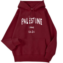 Load image into Gallery viewer, Winter Woman Hoodies Palestine Gaza Letter Printed Pullovers Breathable Loose Warm Pocket Sweatshirts Casual Ladies Streetwears