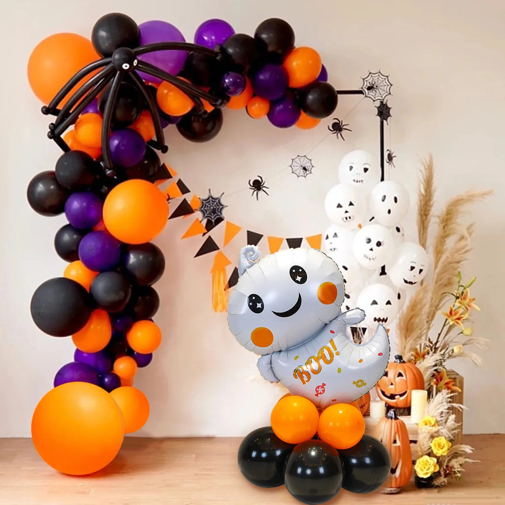 Halloween Cartoon Balloons Set Cute Pumpkin Ghost Bat Foil Air Balloon Balls Kids Toys Party Props Home Decoration Supplies Gift