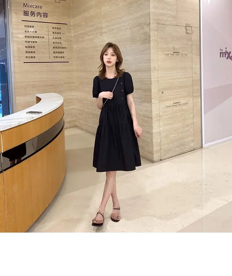 Yellow Short Silk Women's Dress Black Mini Female Dresses 2024 Kawaii Clothing Cute Fairy Chiffon Satin New in Cotton Luxury Xxl