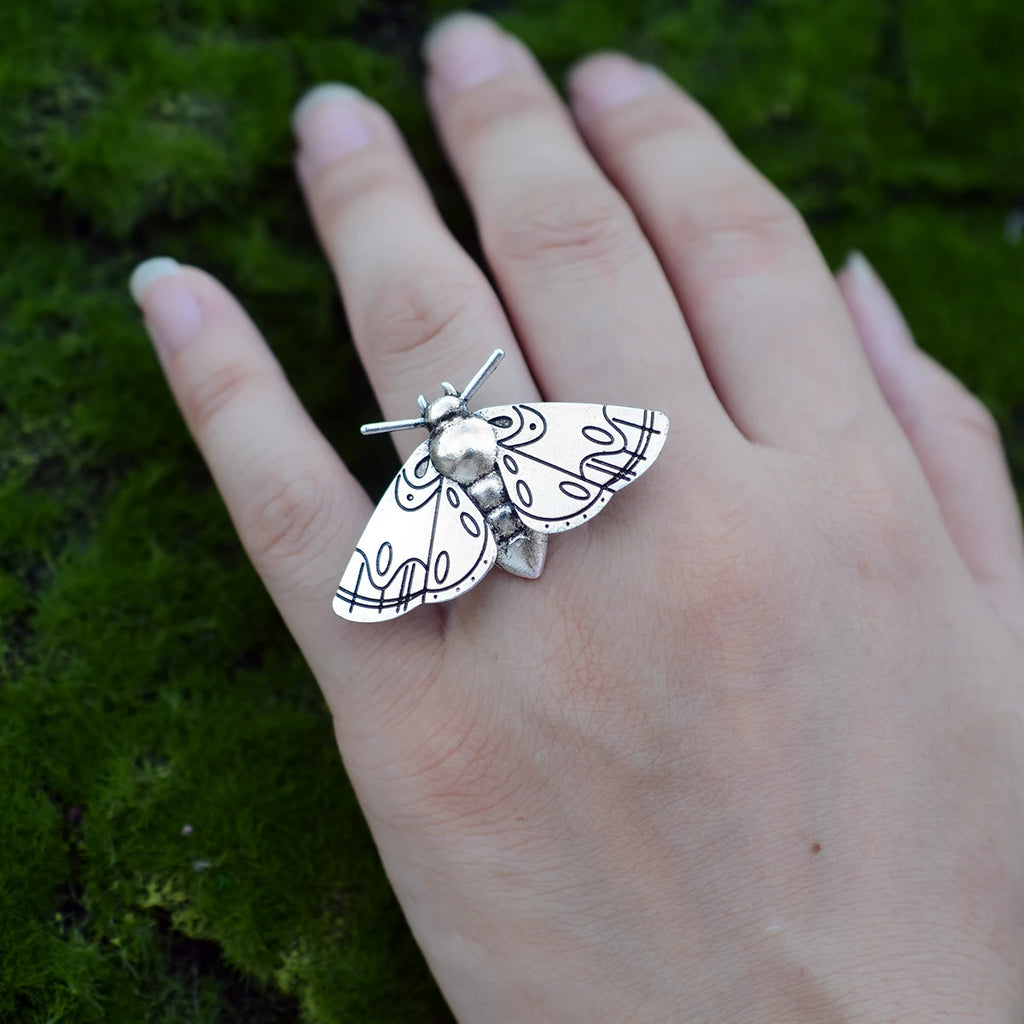 Multi-Design Moth Snake Bat Dragonfly Insect Adjustable Ring For Women Index Finger Ring Gothic Knuckle Ring