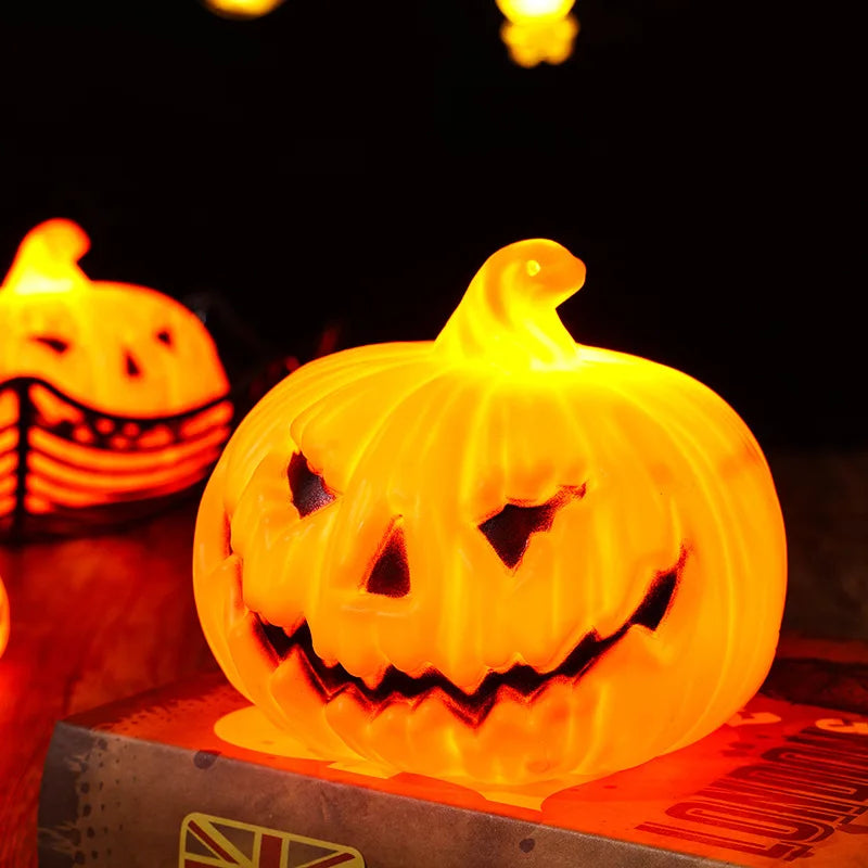 Halloween Theme Pumpkin Lantern Toy Festive Atmosphere Decoration Props LED Simulation Pumpkin Lantern Party Luminous Toys