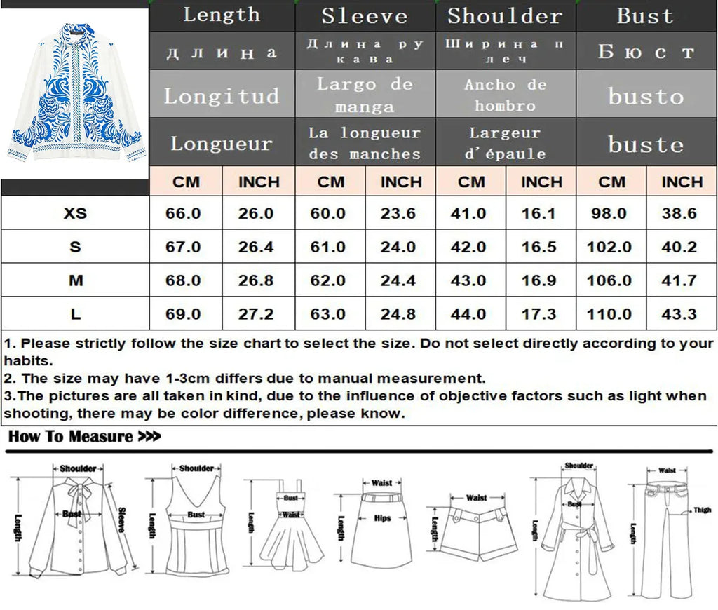 TRAFZA Women Suits Print Turn-Down Collar Long Sleeves Single Breasted Casual Shirts+High Waist Pockets Zipper Wide Leg Pants