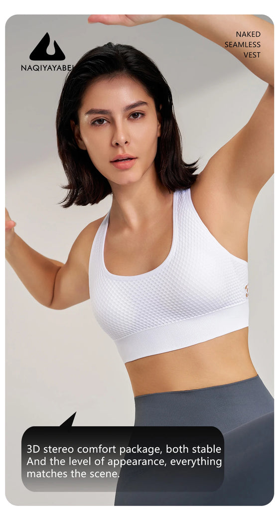 Women Shockproof Gathered Breathable Sports Underwear Running Workout Beauty Back Yoga Bra Fintess Gym Push UP Exercise Tops