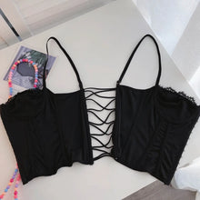 Load image into Gallery viewer, Sexy Embroidery Lace Women Camis Tops Women Corset Bralette Cami Front Buttons Crop Cute Vest Elegant French Chic Party Clubwear