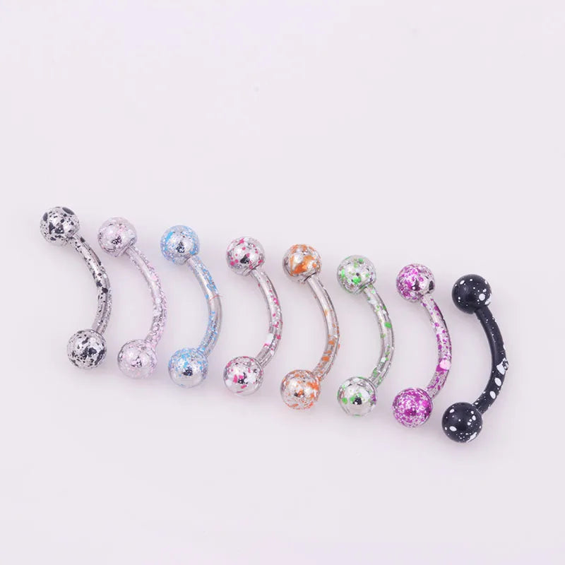 2/5/10Pcs Mix Eyebrow Piercing Set Curved Barbell Earring Rook Piercing Bulk Tongue Piercing Snake Bite Eyebrow Jewelry Pack