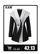 Load image into Gallery viewer, EAM Apricot Irregular Ribbon Blazer Women Big Size New Lapel Long Sleeve Loose Fit Jacket Fashion Spring Autumn 2024 1DF508112