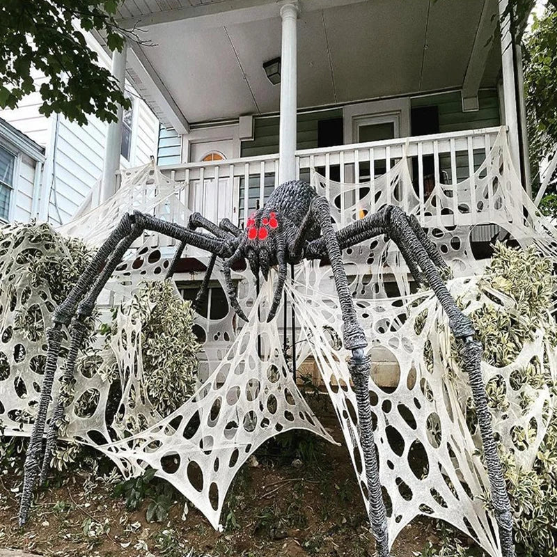 2/4Meters Outdoor Giant Stretchy Netting Spider Webbing Ripped Cobweb Haunted House Prop Halloween Decor Spooky Party Supplies