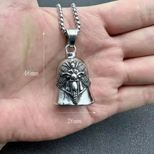 Load image into Gallery viewer, Archangel Motorcycle Bell Pendant Men&#39;s Riding Exorcism Necklace Bicycle Biker Rock Party Jewelry Gift