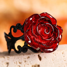 Load image into Gallery viewer, Punk Gothic Red Rose Ring Adjustable Hollow Rings for Women Witch Pagan Vintage Creative Halloween Cool Girl Gift Party Jewelry