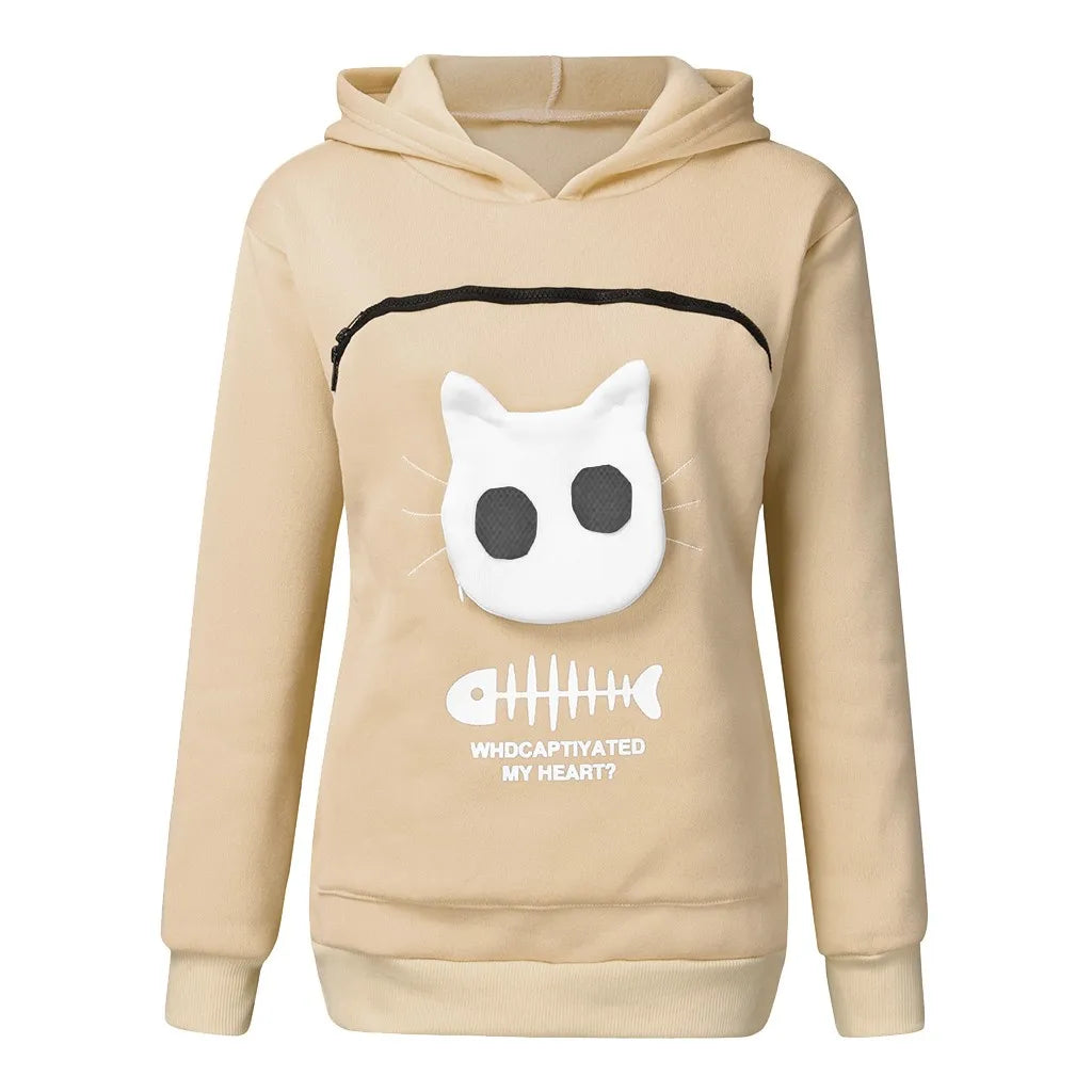 Sweatshirt Cat Lovers Hoodie Kangaroo Dog Pet Paw Pullovers Cuddle Pouch Sweatshirt Pocket Animal Ear Hooded Dropshipping