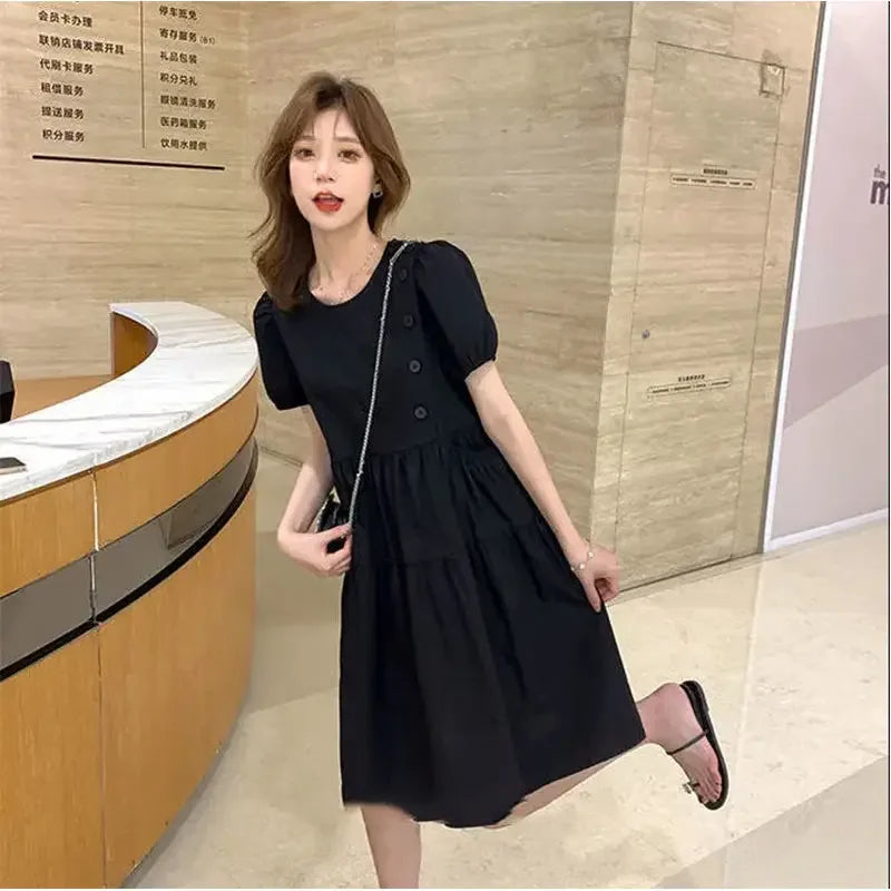 Yellow Short Silk Women's Dress Black Mini Female Dresses 2024 Kawaii Clothing Cute Fairy Chiffon Satin New in Cotton Luxury Xxl