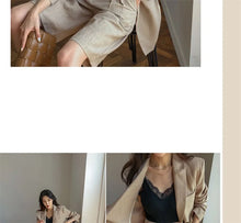 Load image into Gallery viewer, Flax Suit Women&#39;s Spring Summer 2023 New Casual Thin Cotton  Linen Small Blazers+shorts Two-piece Sets Comfortable Khaki Suits