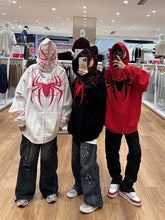 Load image into Gallery viewer, Embroideried Spider Full Zip Up Hoodies Women Men Long Sleeve Loose Jacket Hood Shirt Harajuku Hip Hop Streetwear Y2K Sweatshirt