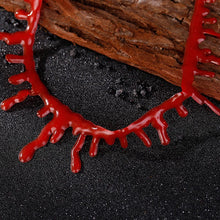 Load image into Gallery viewer, Halloween Bloody Necklace Women Chokers Necklaces Fear Blood Drop Necklace Vampire Teeth Red Blood Drip Chokers Halloween Party