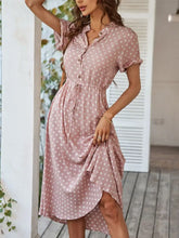 Load image into Gallery viewer, Ladies Polka Dot Print Shirt Dress Women Casual Midi Holiday Summer Dress Female Loose Women Beach Dress Sundress Robe Vestidos