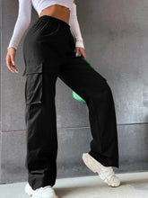 Load image into Gallery viewer, Women&#39;s Wide Leg Cargo Pants with Solid Flap Pockets and Loose Fit