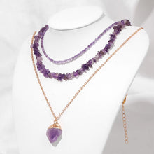 Load image into Gallery viewer, 3Pcs/Lot Irregular Stone Necklaces Freeform Natural Stone Pendant Necklace Crystals Amethysts Necklace for Women Men Jewelry