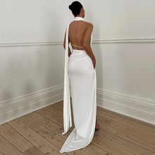 Load image into Gallery viewer, Cryptographic Fashion Sexy Cut Out Backless Maxi Dress Club Party Elegant Outfits Sleeveless Halter Asymmetrical Slit Dresses