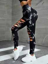 Load image into Gallery viewer, New Sexy Hollow Out Tie Dye Leggings Women Seamless Leggings High Waist Hip Liftting Stretchy Sports Fitness Running Yoga Tights