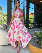 Load image into Gallery viewer, New Bohemian Sexy Printed Women Dresses Halter Sleeveless Backless Naked Waist Long Dress Fashion Summer Beach Holiday Robe