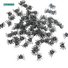 Load image into Gallery viewer, 50/100pcs Horror Mini Black Spider Simulation Tricky Toy Haunted House Fake Spider Web Bar Party Decoration Kids Halloween Decor