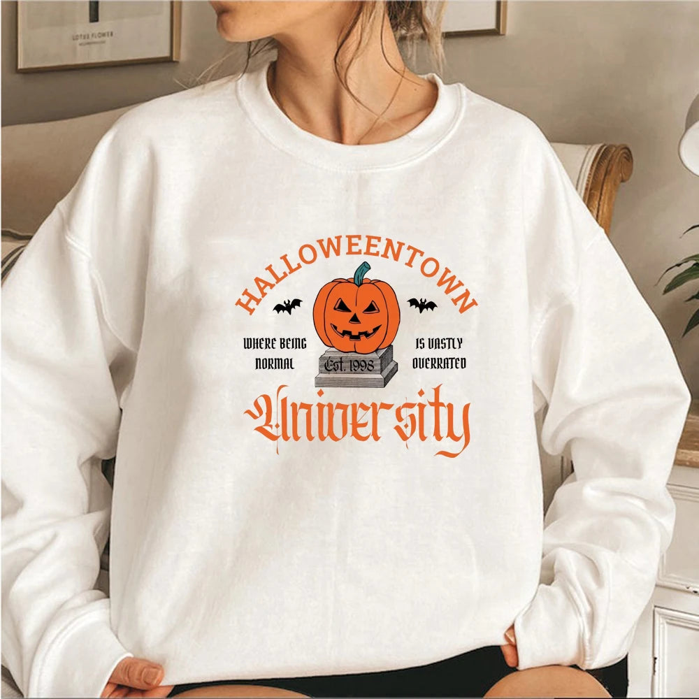 Halloweentown University Sweatshirt Halloweentown Est 1998 Pullover Fall Halloween Sweatshirt Vintage Halloween Town Hoodie Tops