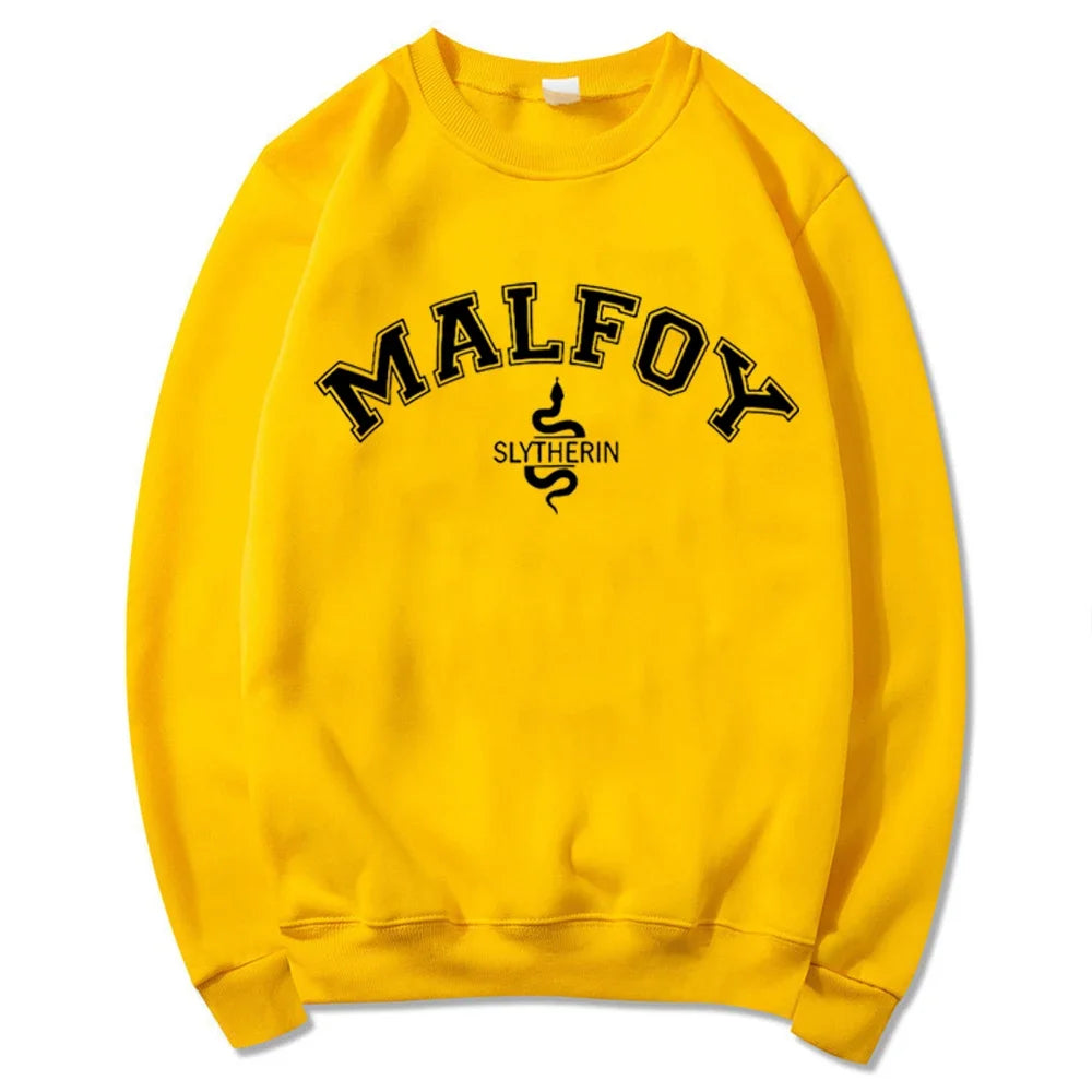 Malfoy Sweatshirt House Sweatshirts Dark Academia Crewneck College Sweatshirt Unisex Long Sleeve Pullover Autumn Winter Hoodies