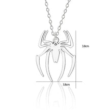 Load image into Gallery viewer, Kpop Fashion Spider Halloween Pendants Round Cross Chain Mens Necklaces Silver Color Neck Chain Gothic Couple Streetwear Gifts