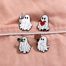 Load image into Gallery viewer, Cute Cartoon Ghost Enamel Brooch Creative Halloween Funny Gift Lapel Pin Badge Backpack Clothing Hat Accessories