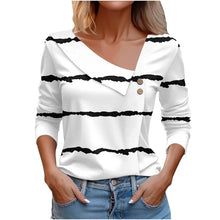 Load image into Gallery viewer, T Shirt For Women Fashion Long Sleeve Top White Floral Print Shirts And Blouses Autumn Winter Clothes For Women 2024