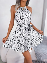 Load image into Gallery viewer, Leopard Print Ruffled Hanging Neck Fashion Dress Women Spring Summer Sexy Halter Mini Dress