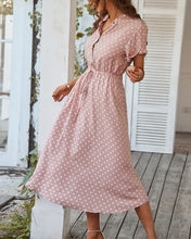 Load image into Gallery viewer, Ladies Polka Dot Print Shirt Dress Women Casual Midi Holiday Summer Dress Female Loose Women Beach Dress Sundress Robe Vestidos