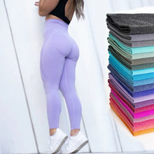 Load image into Gallery viewer, Curve Contour Seamless Leggings Yoga Pants Gym Outfits Workout Clothes Fitness Sport Women Fashion Wear Solid Pink Lilac Stretch