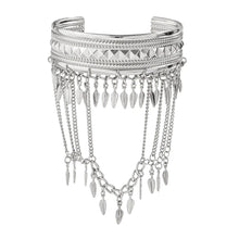 Load image into Gallery viewer, DIEZI One Piece Vintage Arm Chain Tassel Leaves Bracelet For Women Fashion Gothic Hand Bracelets Bangles Punk New Jewelry