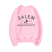 Load image into Gallery viewer, Salem Massachusetts Crewneck Halloween Sweatshirt Salem Witch Sweater Halloween Witchy Sweatshirts Women Graphic Hoodies Top