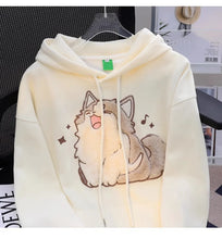 Load image into Gallery viewer, 2023 Korean Autumn Winter Cute Cartoon Street Embroidery Design Cat Print Pullover Hoodies Women Men Trend Loose Couples Clothes