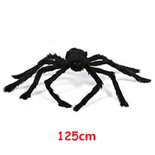 Load image into Gallery viewer, 150/200cm Black Scary Giant Spider Huge Spider Web Halloween Decoration Props Haunted House Holiday Outdoor Giant Decoration