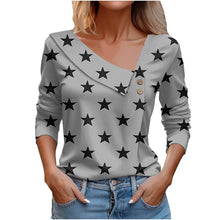 Load image into Gallery viewer, T Shirt For Women Fashion Long Sleeve Top White Floral Print Shirts And Blouses Autumn Winter Clothes For Women 2024