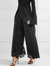 Load image into Gallery viewer, Yeezzi Women Fashion Hollow Polka Dot High Waisted Wide Leg Pants 2024 New Spring Autumn Solid Color Causal Office Trousers