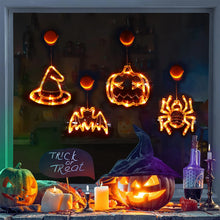 Load image into Gallery viewer, Halloween Lights Window Decorations Bat Pumpkin Spider Halloween Lights for Halloween Decor Home Indoor Halloween Party Decor