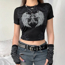 Load image into Gallery viewer, Aesthetic Summer Slim Tee Tops Streetwear Gothic Harajuku Graphic Print T-shirt Women tank Vintage Crop Top Y2K clothes t shirt