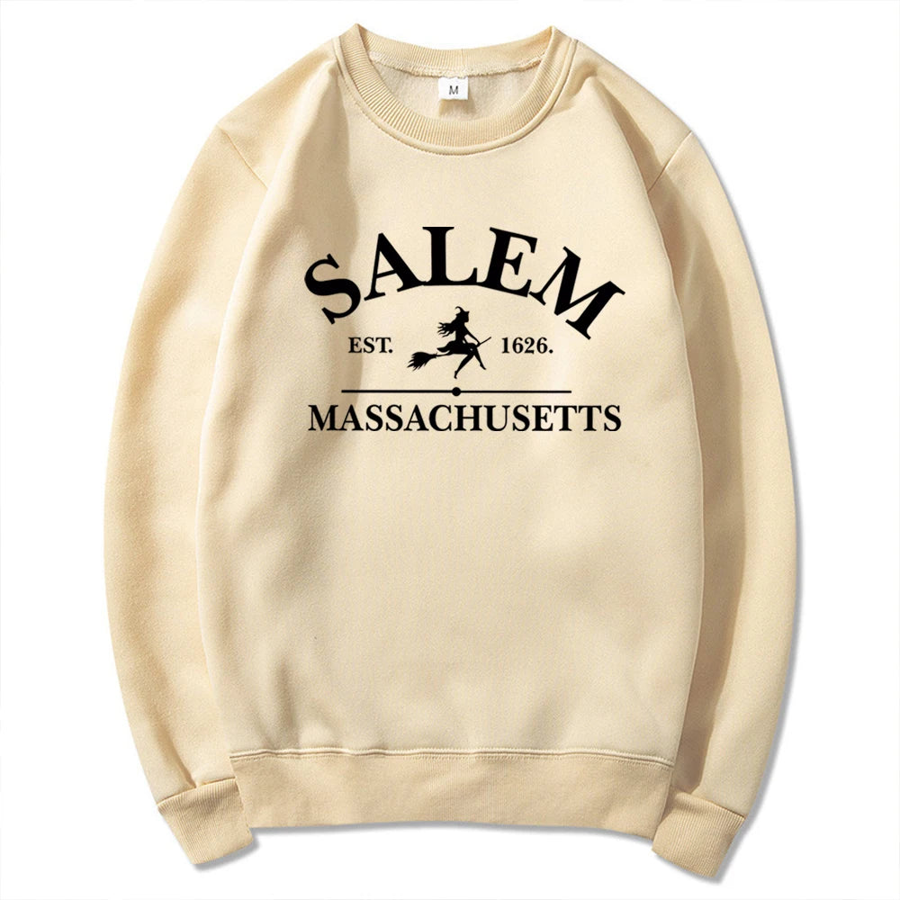 Salem Massachusetts Sweatshirt Halloween Pullover Salem Witch Sweatshirt Women Graphic Hoodies Streetwear Hoodie Halloween Gift