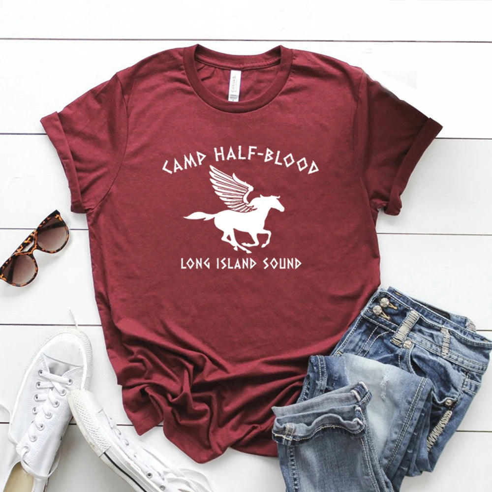 Camp Half Blood T Shirt Percy Jackson T-shirts Women Clothing Funny Short Sleeve Tshirt Vintage Unisex T Shirts Women Y2k Top