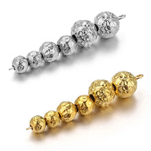 Load image into Gallery viewer, 10pcs 4 6 8mm Gold Plated Stainless Steel Frosted Hammered Ball Beads Charm Loose for Bracelet DIY Jewelry Making Supplies Waist