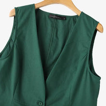 Load image into Gallery viewer, ZANZEA Summer Vintage Solid Vests Sleeveless V-Neck Tank Tops Elegant OL Work Shirt Fashion Streetwear Chemise Pockets Blusas