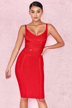 Load image into Gallery viewer, WillBeNice Sexy Bodycon Spaghetti Birthday Pink Bandage Dresses For Women 2022 Belt Sashes Wedding Dresses Evening Red Vestidos