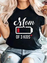 Load image into Gallery viewer, Battery strip printed MoM women&#39;s T-shirt summer short sleeved fashionable mother plot gift